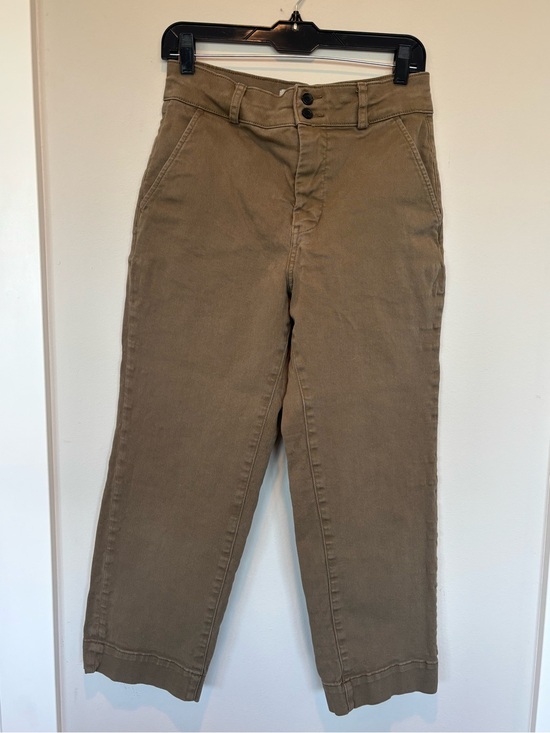 Everlane Pants - Everlane Olive-Tan High-Rise Straight Chinos